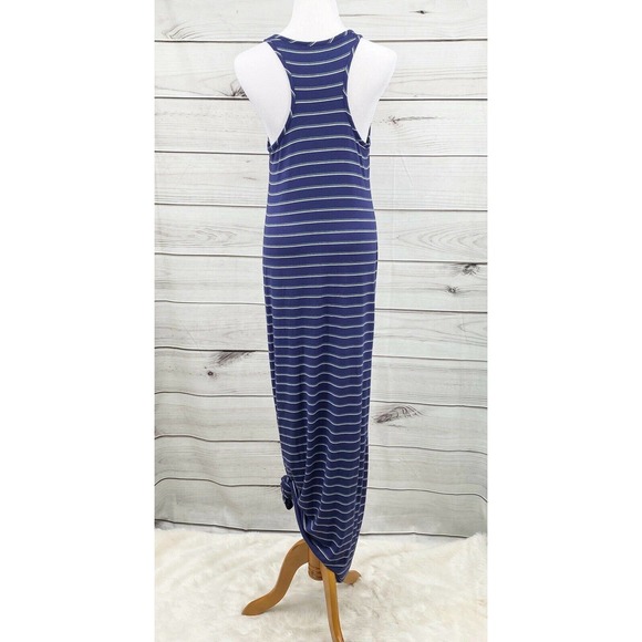 STEM Racerback Striped Tank Maxi Dress SZ M Blue Summer BBQ Resort Wear - Picture 4 of 7